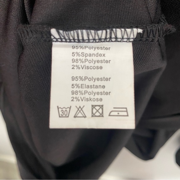 Grace Karin Black Long Sleeve V- Neck Dress Medium - Picture 8 of 9